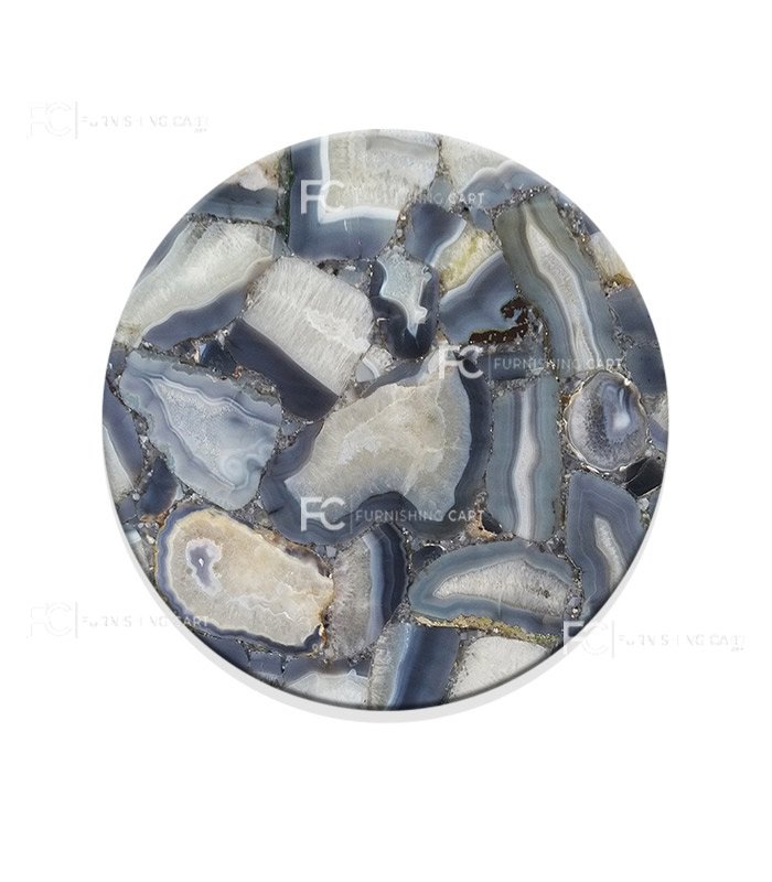 Wild Grey Agate Round Top-R128